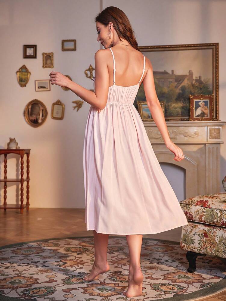 Women's Floral Embroidery Pajama Set With Flare Sleeve Top And Pants Elegant Romantic Sleepwear Outfit Vacation Holiday Nightwear